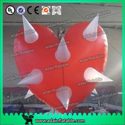 China 1.5m Inflatable Heart With LED Light For Valentine's Day Event Hanging Decoration for sale