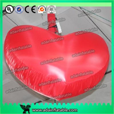 China 1m/3ft Hanging Inflatable Red Heart With LED Light For Club Event Decoration for sale
