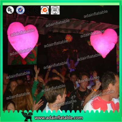 China Loving Heart Shape Inflatable Lighting Decoration With 16 Colors LED Light For Wedding for sale
