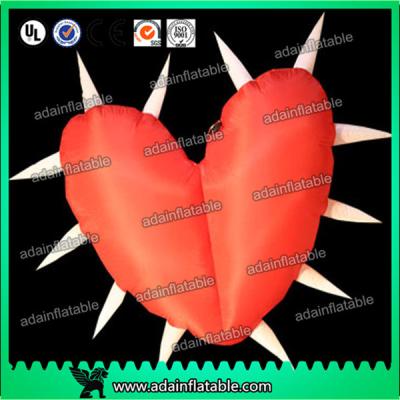 China Factory Lovely Big Red Inflatable Heart With Led Lights For Festival , Diameter 1.5M for sale