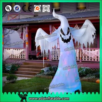 China Halloween Inflatable Decoration 3M Oxford Inflatable White Ghost With LED Light for sale