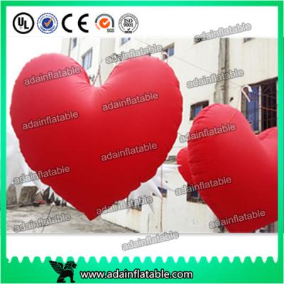 China Valentine's Day Decoration Red Inflatable Heart With LED Light For Club Hanging Decoration for sale