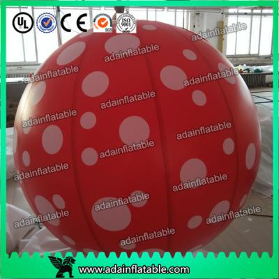 China Event Party Hanging Decoration Red 1m Inflatable Spot Balloon With LED Light for sale