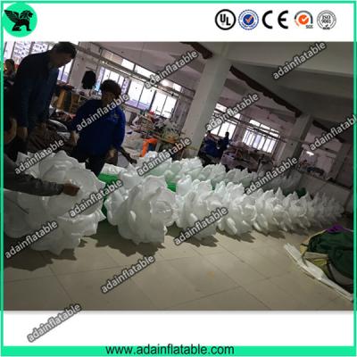 China Hot Sale 10m Wedding Event Decoration White Inflatable Rose Flower Chain With LED Light for sale