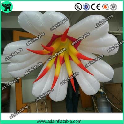 China Autumn Event Party Hanging Decoration Inflatable White Flower With LED Light for sale