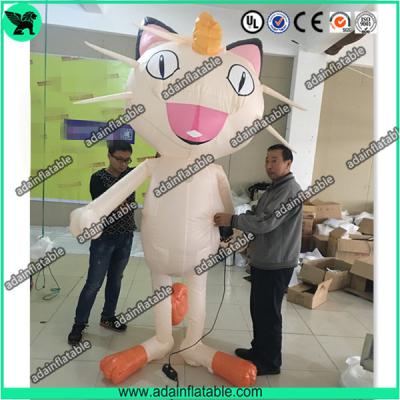 China Inflatable Pokemon Cartoon Cat Costume Moving Inflatable Lucky Cat Mascot for sale