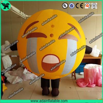 China Promotional Inflatable Mascot Costume Crying Face Ball Inflatable Walking Cartoon for sale