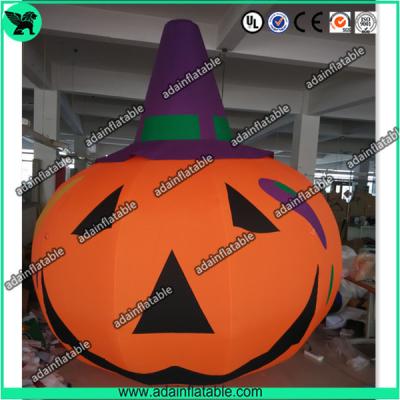 China 3m Customized Oxford Inflatable Pumpkin With Witch Hat  For Halloween Decoration for sale
