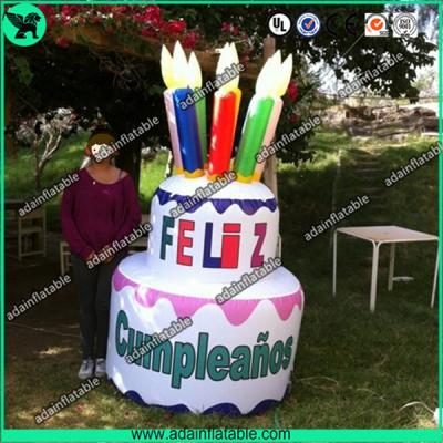 China 2m White Promotional Custom Inflatable Products Giant Cake Party / Birthday Decoration for sale