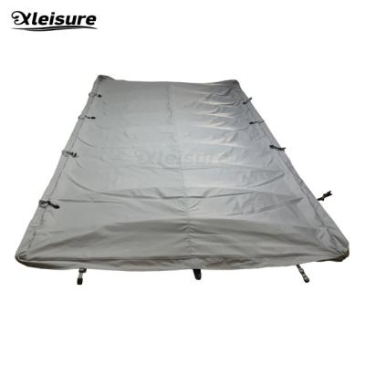 China Durable Rigid Endless Swim Spa Covers Rectangle Hot Tub Lid Covers Dark Brown for sale
