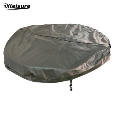 China spa hot tub vinyl leather cover skin round lid for heated wooden tub  without foams for hot tub whirlpool à venda
