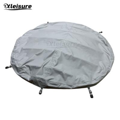 China New Type roll-up round spa cover save space grey spa rolling cover Oxford Cloth hot tub cover for sale