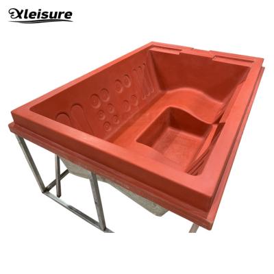 中国 customizable spacious 6-person party spa mold with classic design rectangular fiberglass FRP spa pool mould bathtub moul 販売のため