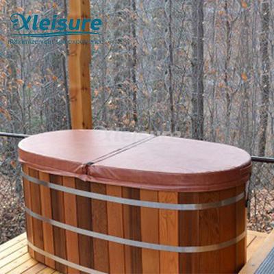 China Outdoor Whirlpool  Wooden Hot Tub Cover Indeformable Core Covers Hot Tub Covers for sale