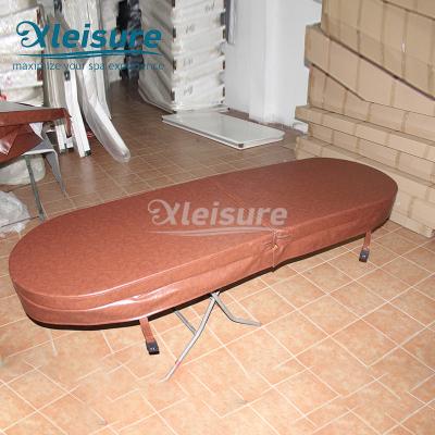 China Abrasion Resistance Hot Springs Hot Tub Cover Energy Efficiency Wood Spa Cover for sale