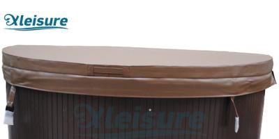 China Brown Round Spa Thermal Lid Vinyl Hot Tub Spa Covers For Wood Hot Tub for sale