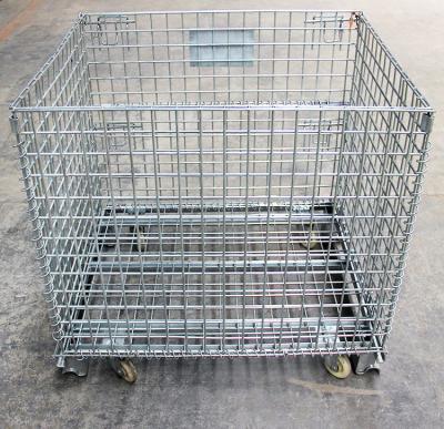 China SS304 Sliver Widely Used Large Capacity Wire Mesh Storage Cage for sale