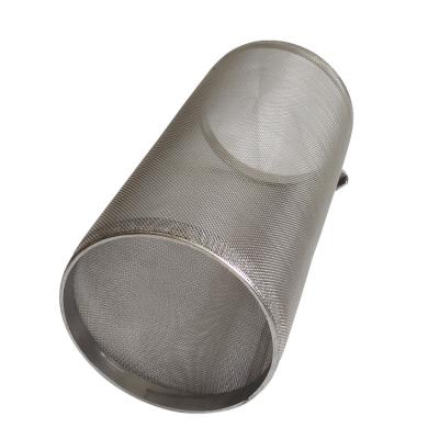 China 300 Micron SS Beer Brewing Basket Hop Filter Cylinder With One Handle for sale
