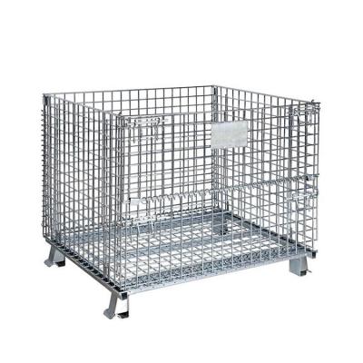 China Foldable Rolling Wire Mesh Pallet Cages 1000kg Loading Capacity 1000*800*840 Mm for sale