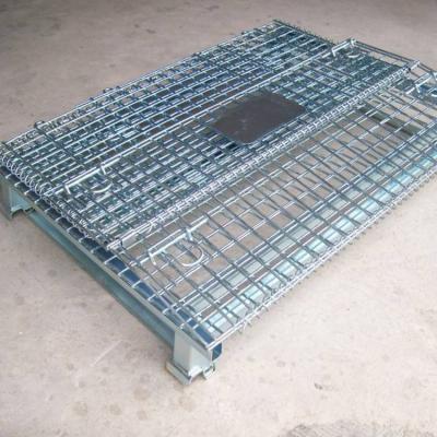 China Foldable Wire Mesh Storage Cages Hot Dip Galvanizing  500 Kg-1500 Kg Capacity for sale