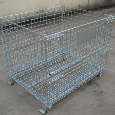 China Hot Pack Wire Mesh Pallet Cages Foldable Stackable  500-2000 Kg Capacity for sale