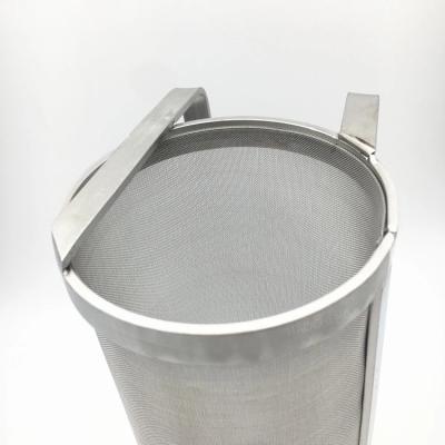 China Beer Filtration 800 Micron Stainless Steel Wire Mesh Filter Basket for sale