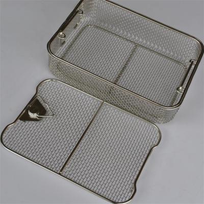 China Medical Disinfection Square Hole 0.5mm Stainless Steel Mesh Basket for sale