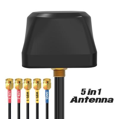 China Omni Directional Waterproof Screw Mount 5-in-1 Combined Combination Antenna Outdoor GPS Wifi 4G LTE Combo MIMO Antenna for sale