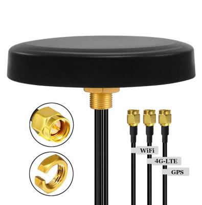 China Outdoor Waterproof 3 in one combo puck hockey antenna MIMO LTE 4g 5g GPS dual band 2.4ghz 5.8ghz wifi puck antenna for sale