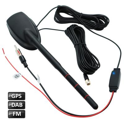 China High Gain 20dB GPS Vehicle Antenna FM AM DAB Radio Amplifier Car Combination Antenna Suitable for Most Vehicles for sale