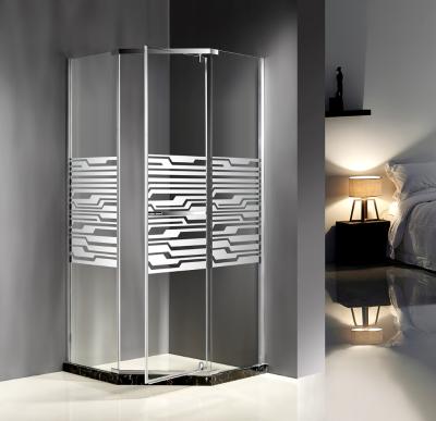 China Custom 900MM Quadrant Shower Enclosures Mirror Glass Dimond Shape Pivot Door for sale
