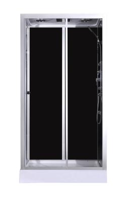 China 1100x800x2150mm Fashion Massage Corner Shower Stalls , Rectangular  Shower Cabin with white acrylic tray and roof for sale