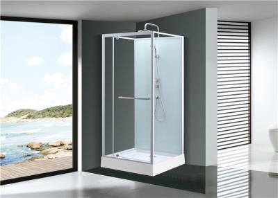 China Fashion Pivot Door， Corner Shower Stalls , Square Shower Cabin with Grey acrylic tray for sale