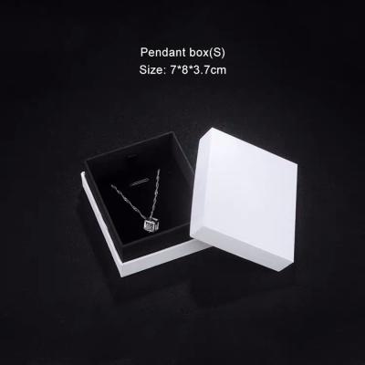 China Shoulder Style Black Cardboard Jewelry Packaging Box Velvet Lined Custom for sale