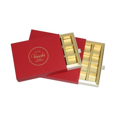 China Red 4cm Height Chocolate Gift Packaging Boxes , Printed Chocolate Boxes 20 Cavity for sale