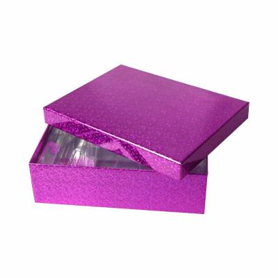 China CMYK Color Cosmetic Gift Boxes , Holographic Paper Box With PET Tray And Lid for sale