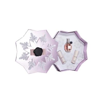China Detachable Lid Customized Holiday Gift Box Snowflake Shape For Perfume Spray for sale