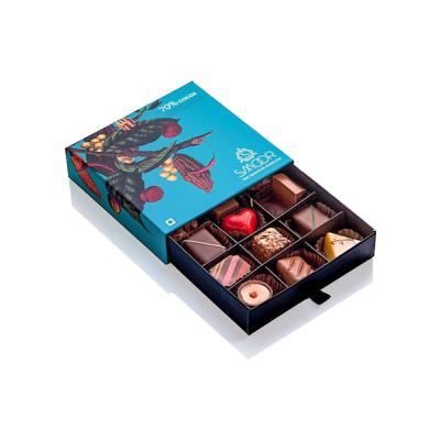 China Drawer Type Chocolate Gift Packaging Boxes , 12 Cavity Chocolate Box For Valentine Day for sale