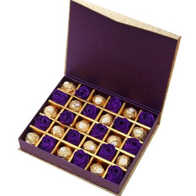 China Book Shape Concealed Magnetic empty Chocolate Boxes With Dividers 23.2x19x4.6cm for sale