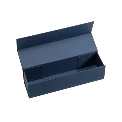 China Blue Magnetic Snapshut Champagne Bottle Box 33*9*9cm Folding Type for sale