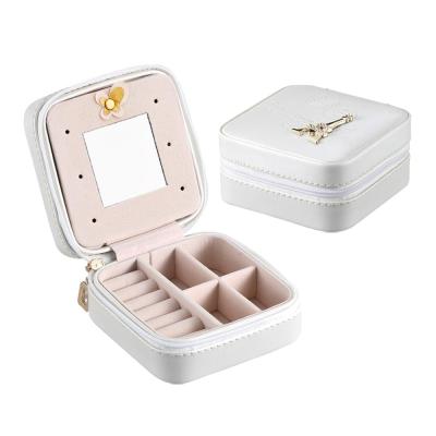 China ISO9001 OEM Welcome Personalised Travel Jewellery Box With Mirror For Women for sale