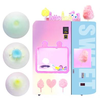 China Floss Sugar Automatic Cotton Candy Vending Machine By Mechanical Arm en venta