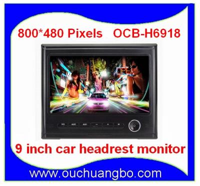 China Hot selling! 9 inch Car headrest monitor with high definition digital screen support AV in for sale