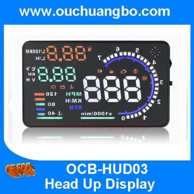 China Ouchuangbo 5.5 inch multi colour auto HUD car head up display with bluetooht support  refuel RPM icon speed alarm for sale