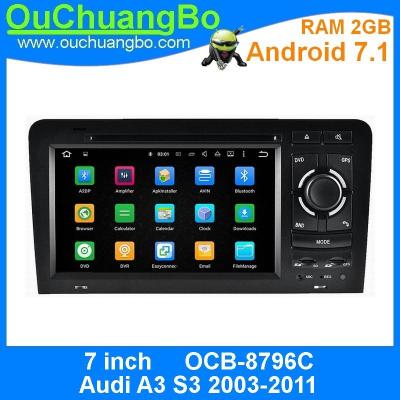 China Ouchuangbo car radio player android 7.1 for Audi A3 S3 2003-2011 support MP5 /MP3 /MP2 /AAC /OGG /RA /WAV /FLAC /APE etc for sale