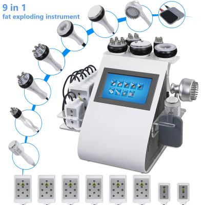 China 9 en 1 dispositivo ultrasónico de la cavitación de la máquina del masaje de las celulitis del retiro del rf de la cavitación en venta