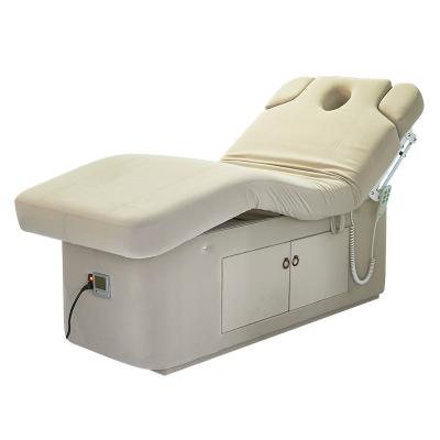 China Adjustable Electric 2 Motor Massage Beds Beauty Spa Table Heated With Latex Pad for sale