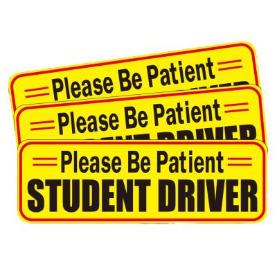 China Custom Single Letter Maglory Student Driver Magnet For Car Be Patient Student Driver Magnet New Student Driver Sticker Safety Warning Sign for sale
