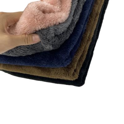 China stock lot super soft velboa 100 polyester double face north pole blanket fleece fabric for winter  clothes Te koop