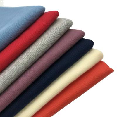 China Pure Cotton Rib Fabric 588 Colours , rib knit fabric For Cuff  Rib Collar Stretch for sale